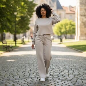 SPANX AirEssentials® Wide Leg Pant High-Rise Plus Size 2X French Gray NEW